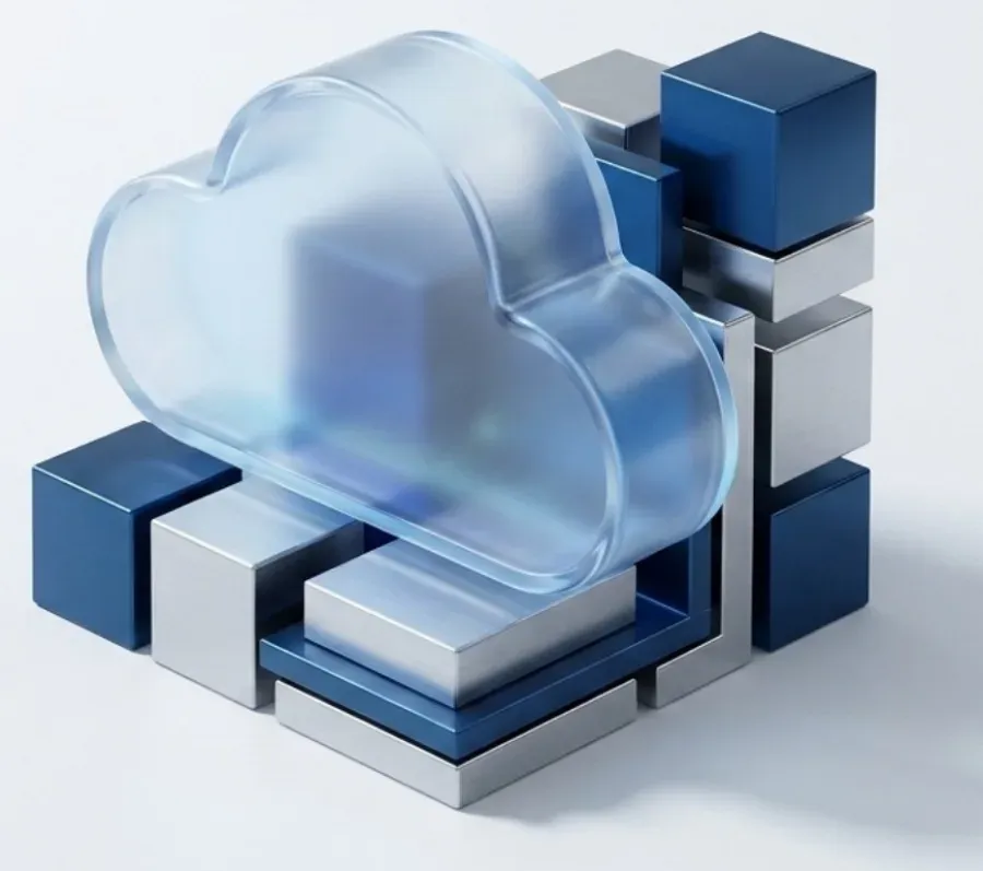 Illustration · Cloud and cubes